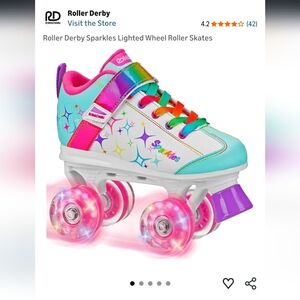 Roller Derby Lighted Wheel Roller Skates Sz 1
